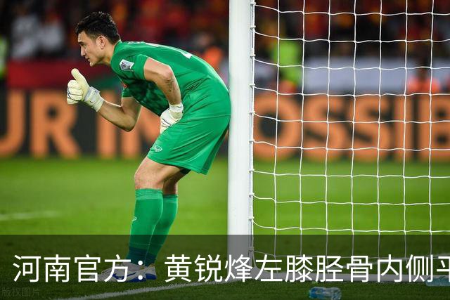 河南官方：黄锐烽左膝胫骨内侧平台骨折，预计休养两个月